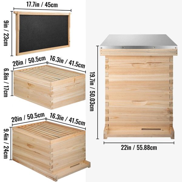 Hives for Bees Complete Set Bee Hive Kit 10 Frames Honey Bee Hive Box