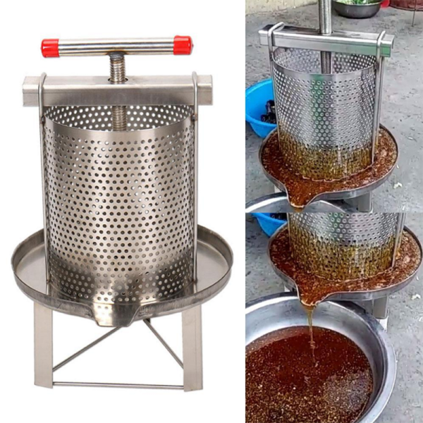 Manual Mesh Honey Wax Press Extractor Stainless Steel Honey Presser