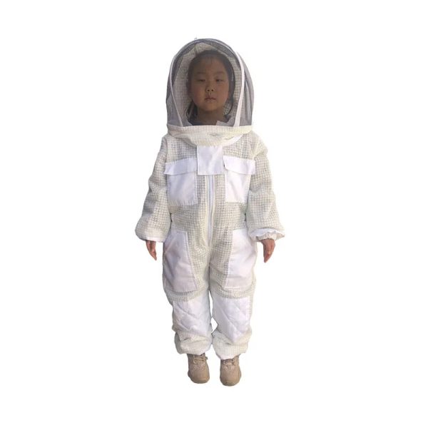 Beekeeping Suit White Three Layers Mesh Bee Clothes For Beekeeper Overalls Ventilation for Children Beekeeping Suit