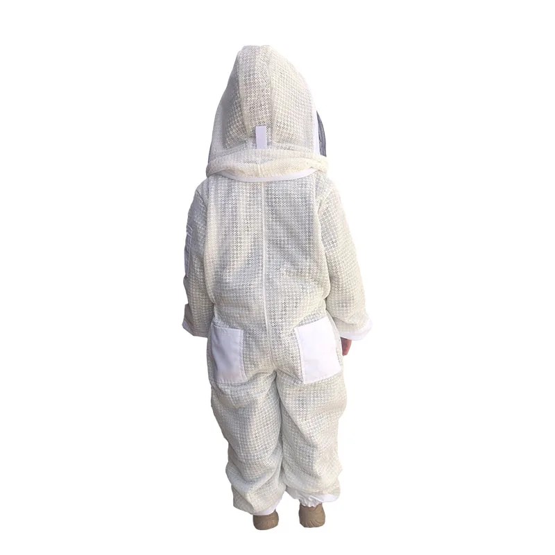 Beekeeping Suit White Three Layers Mesh Bee Clothes For Beekeeper Overalls Ventilation for Children Beekeeping Suit